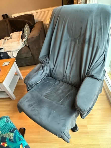 Photo of free Recliner chair and footstool- in need of a new cover (Blaby LE8) #3
