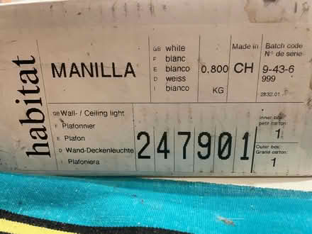 Photo of free Habitat wall light. (Chalford GL6) #2