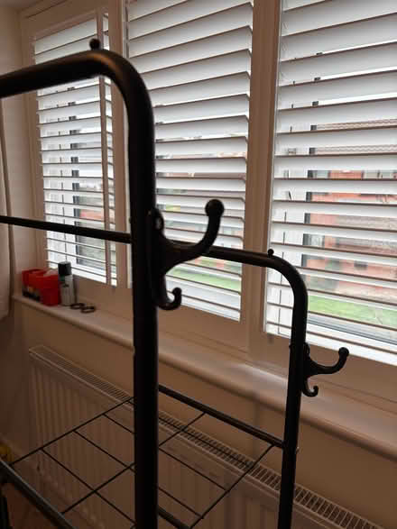 Photo of free Black clothes rail with hooks and shelves (Wokingham RG40) #3