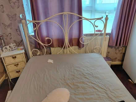 Photo of free Nice white double bed metal (Blackburn) #1