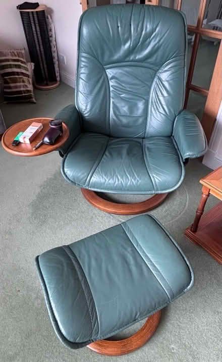 Photo of free Leather stressless chair + stool (Cairneyhill KY12) #1