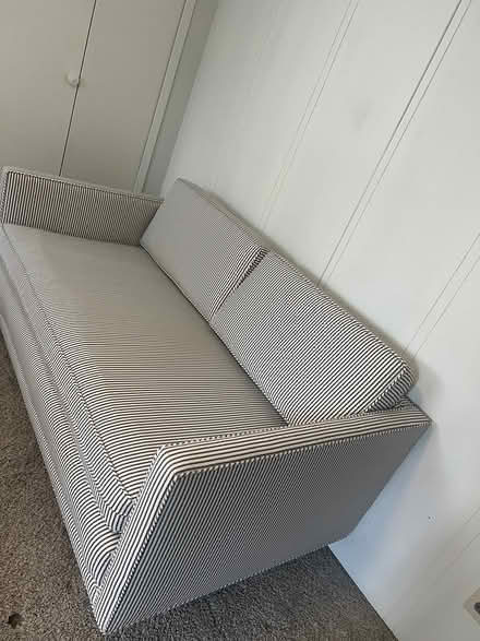 Photo of free Small Striped Couch (North Seattle) #2