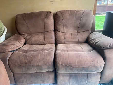 Photo of free 2 x 2 seater manual recliner sofas (Westbury BA13) #2