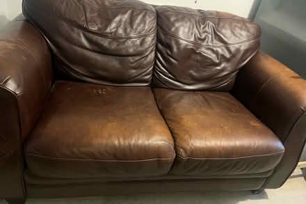 Photo of free 2 seater leather sofa (Surbiton kt65bg) #1