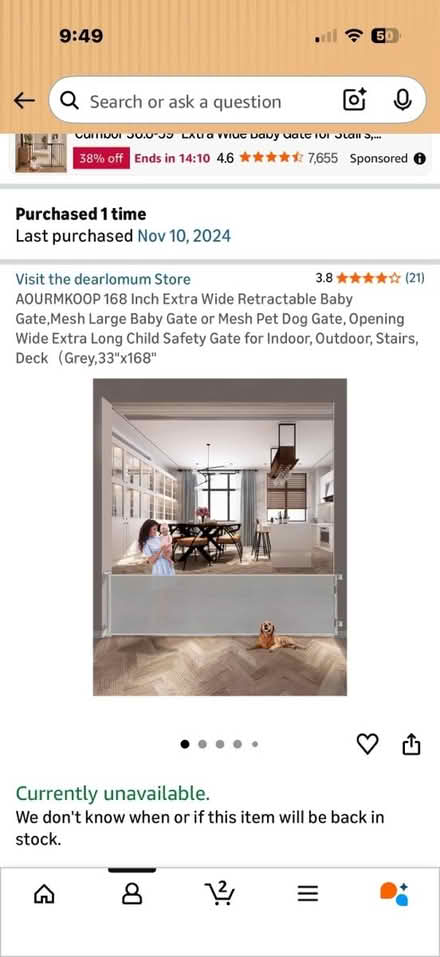 Photo of free Retractable baby gate 100 inches (Larkspur ca) #4