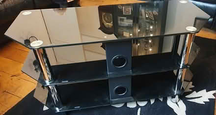 Photo of free black glass tv stand (Croydon, Shirley) #3