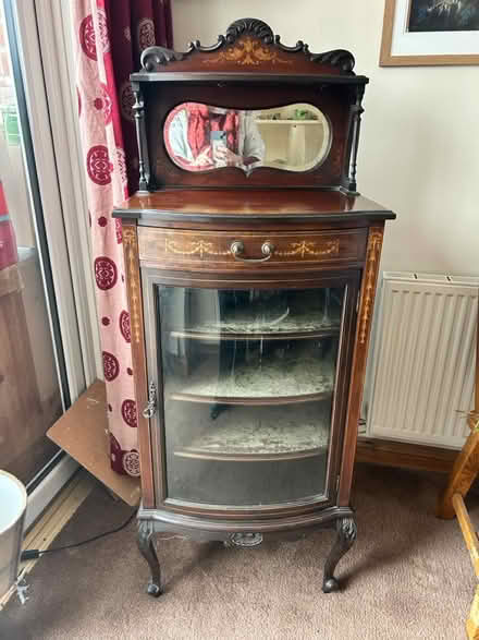 Photo of free Veneered wood display cabinet (DE11 0SX) #1