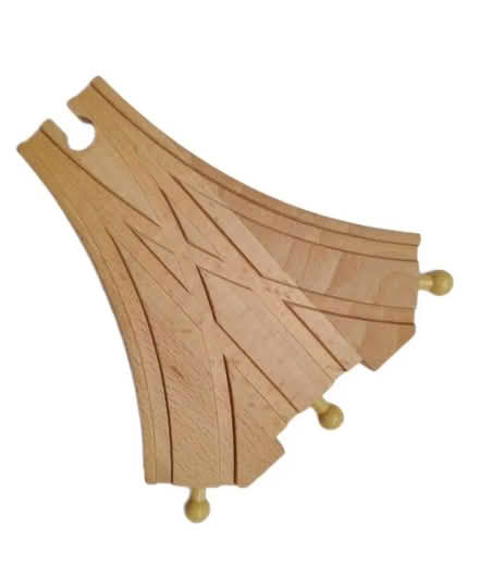 Photo of Wooden train track toy junction connector (Heald Green SK8) #2
