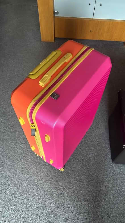 Photo of free Large pink orange suitcase, hard body (Sandhurst GU47) #2