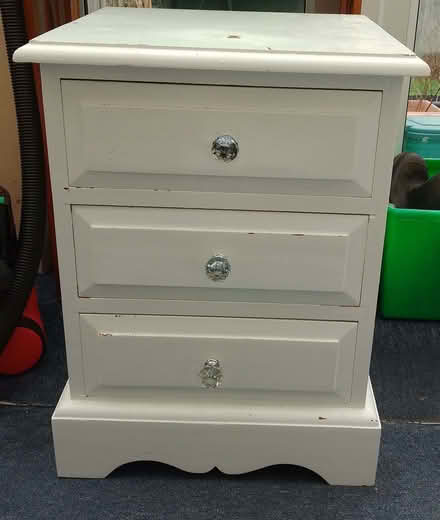 Photo of free Solid bedside cabinet, 3 drawers. (Greenstead CO4) #1