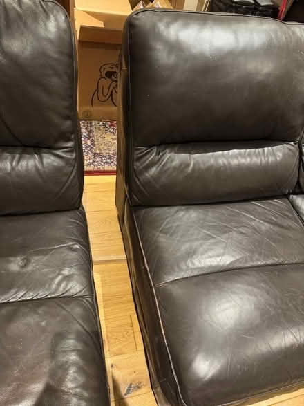 Photo of free Brown leather sofa (Witney OX28) #4