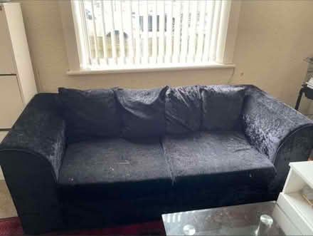 Photo of free Black Velvet Sofa (BD8) #2