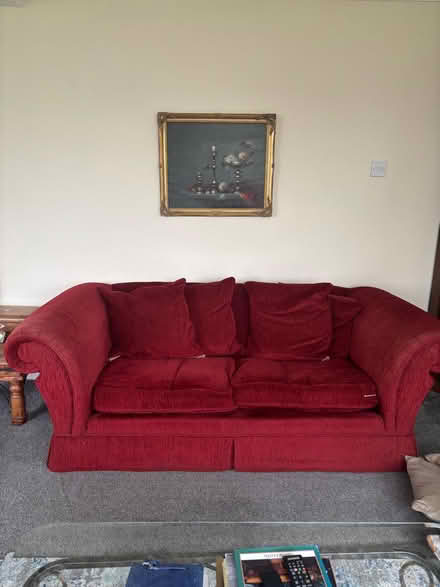 Photo of free Two chenille sofas, 3 seater and 2 seater (Scholes LS15) #1