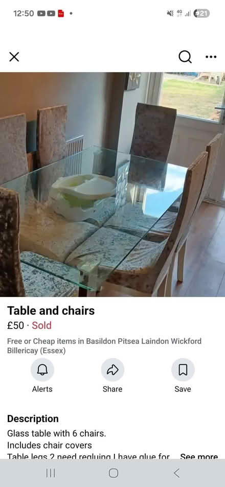 Photo of Chair and table dining set of this nature (Basildon SS14) #1