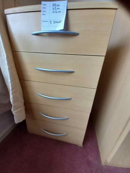Photo of free 5 drawer bed side table x2 (Carlton in Lindrick S81 9) #1