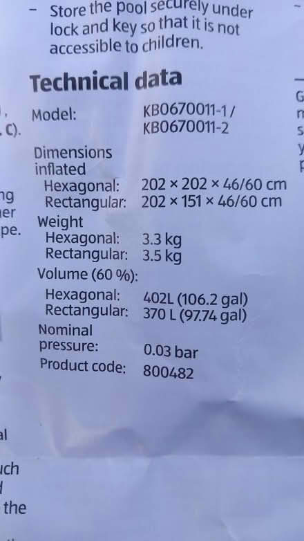 Photo of free Jumbo paddling pool (Craigie PH2) #2