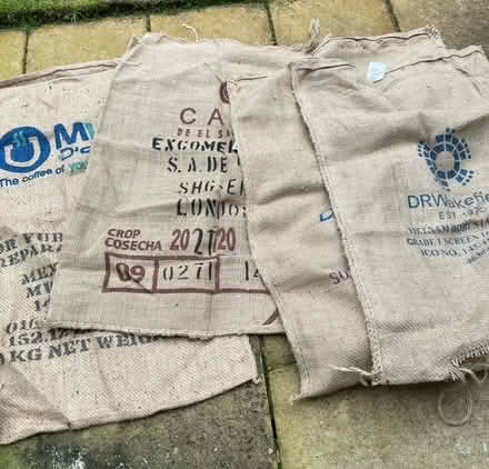 Photo of free Four used hessian coffee sacks (Grange CH48) #1