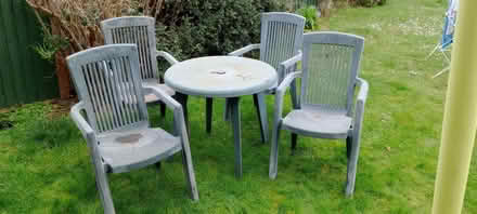 Photo of free Green plastic Garden Table and Four chairs (The Wells KT18) #1