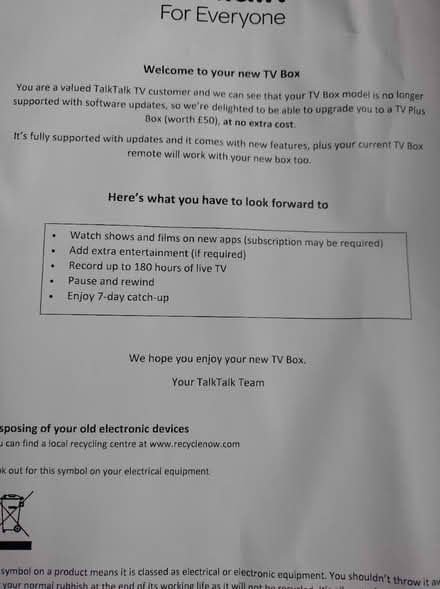 Photo of free Huawei record and play set top box (Oswestry) #4