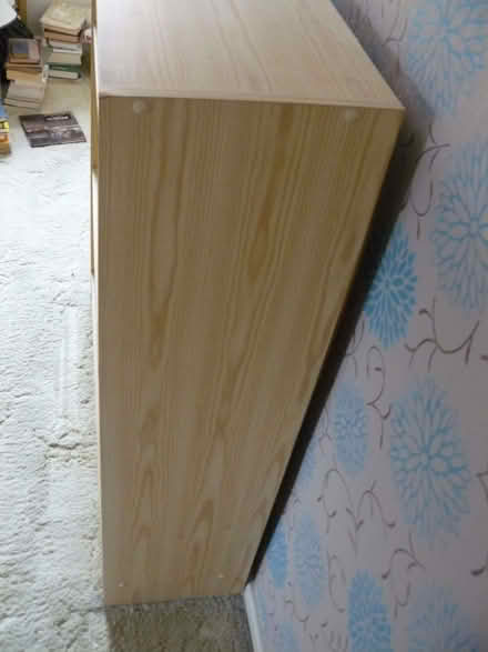 Photo of free Light pine wood effect bookcase W:35" H:43" D:11" (Kempsey WR5) #2
