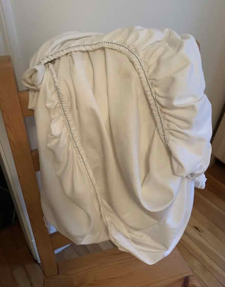 Photo of free white Comfortwill twin fitted sheet (Union Square/Prospect Hill) #1
