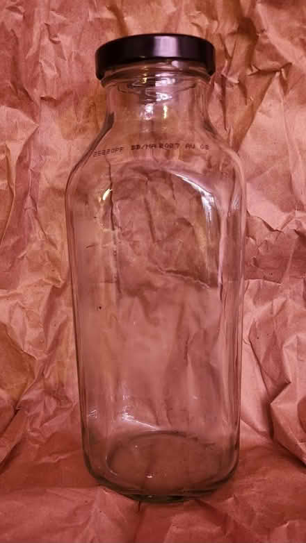 Photo of free 1 litre glass bottles w lids (7) (Danforth and Greenwood) #1