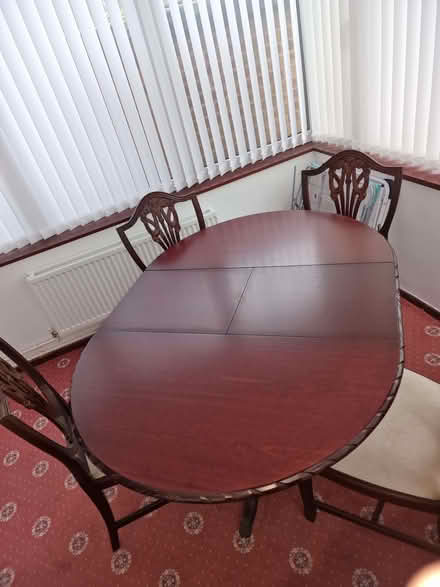 Photo of free Table and 4 chairs. Table extends to 6 settings (Killamarsh S21) #3