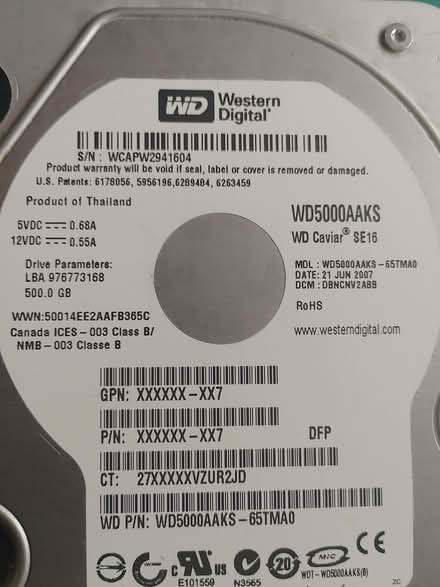 Photo of free Internal 500Gb sata hard disk drive (Shenley Church End MK5) #4