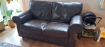 Photo of free 2 seater leather sofa (Kingswood Common HR5) #1