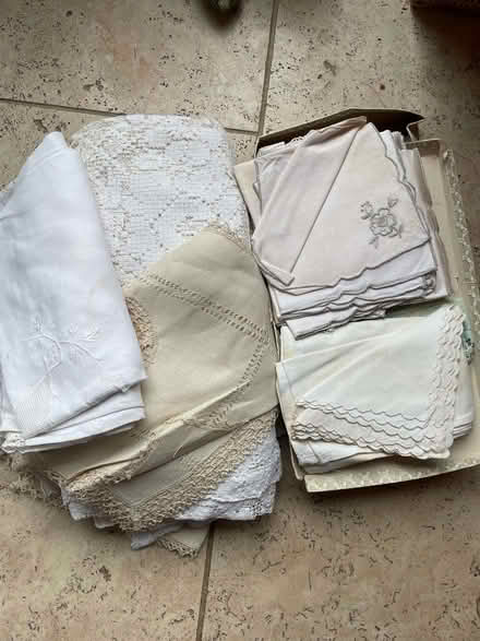 Photo of free Old lace pieces + Lacy Napkins + table cloths (Dutton PR3) #1