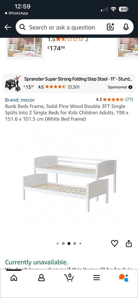 Photo of free White bunk beds (Fairfield Park) #1
