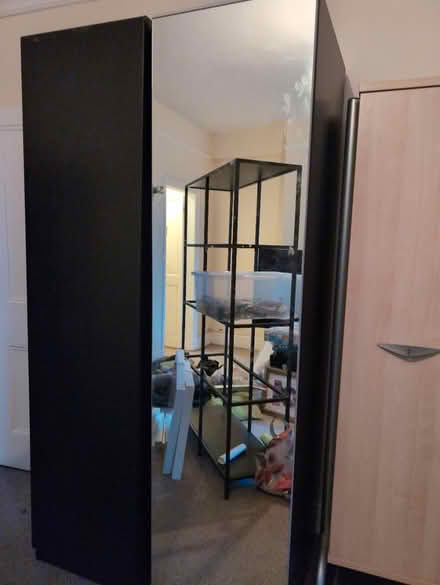 Photo of free IKEA dark wood wardrobe (Walkden M28) #1