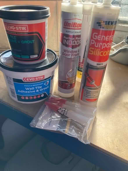 Photo of free Silicone, caulk and tile adhesive (Law DD3) #1