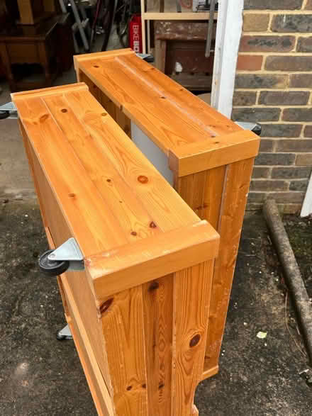 Photo of free 2 pine under-bed storage drawers (Seaford BN25) #1