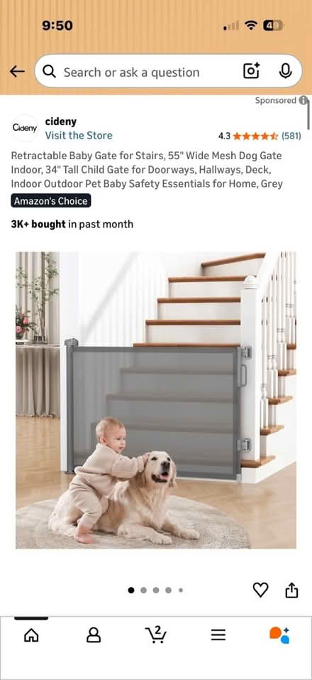 Photo of free Retractable baby gate 100 inches (Larkspur ca) #1