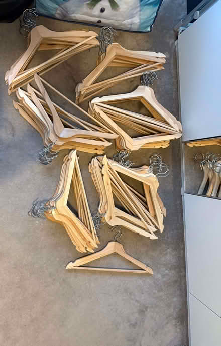 Photo of free 82 Wooden Clothes Hangers (Longfleet BH15) #1