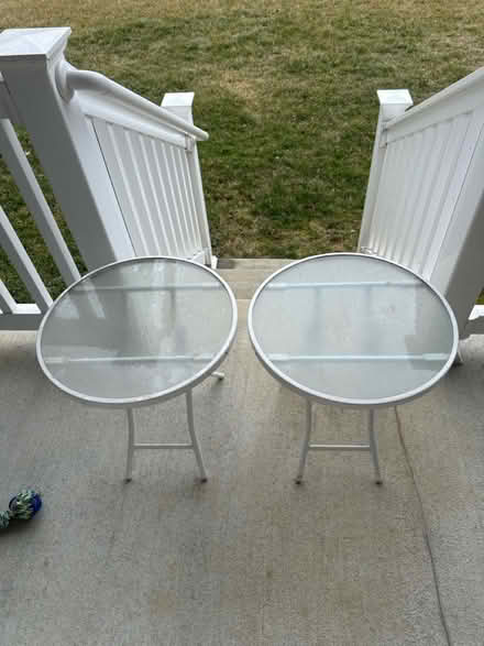Photo of free 2 Small Outdoor Glass Patio Tables (Shenandoah Farms, VA) #1