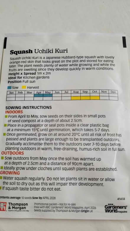 Photo of free New seeds for squash (chorley PR6) #2