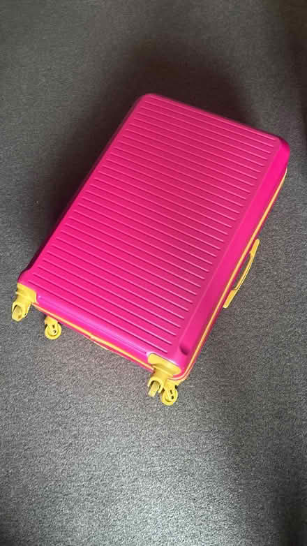 Photo of free Large pink orange suitcase, hard body (Sandhurst GU47) #3