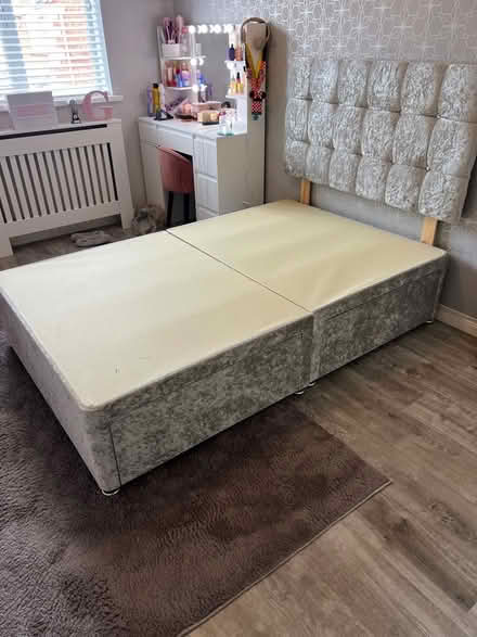 Photo of free Silver Divan Bedstead And Headboard (Blyth NE24) #1