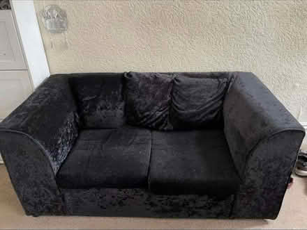 Photo of free Black Velvet Sofa (BD8) #1