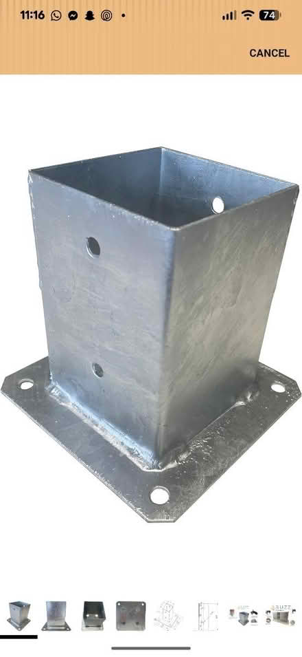 Photo of Wood post bracket for concrete (Eastbourne. Eastsussex) #1