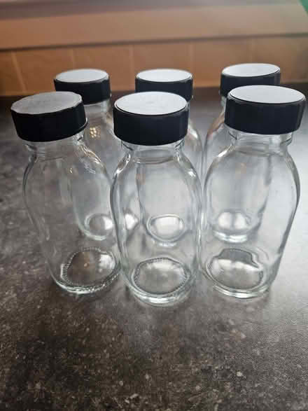 Photo of free Six small glass bottles with lids (AB15) #3