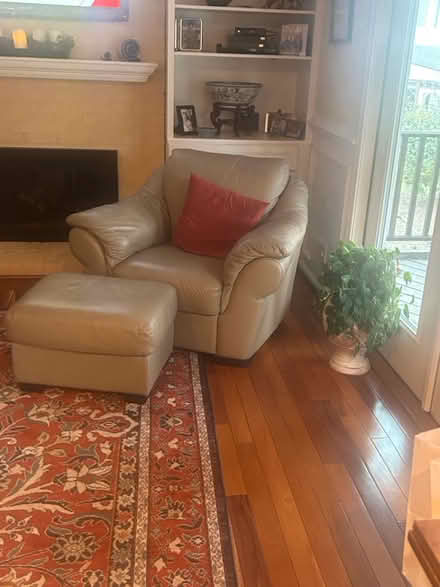 Photo of free Plush leather chair & ottoman (Annandale, Wakefield area) #1