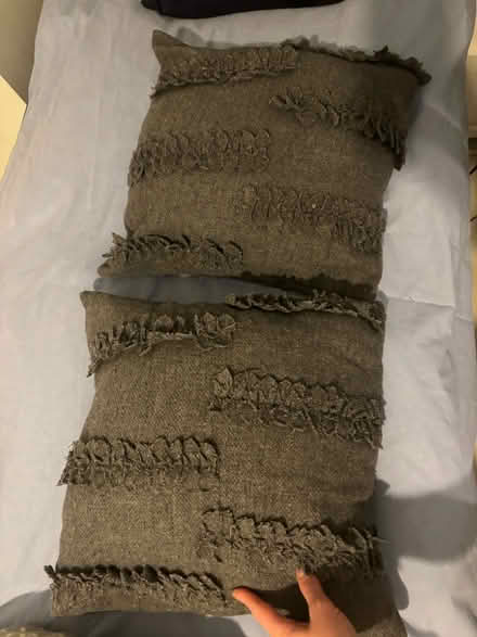 Photo of free Grey sofa cushions x2 (Bexleyheath DA7) #2
