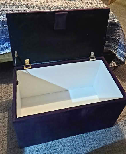 Photo of free Purple velvet Dunelm bedding box/ottoman (Upper Rotcher HD7) #1