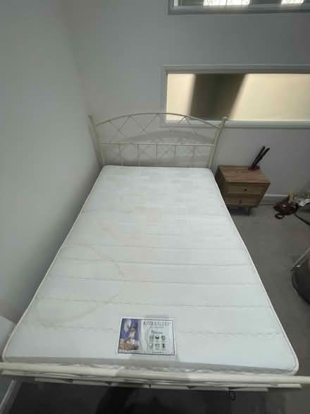 Photo of free double bed frame and mattress (Olympia W14) #1