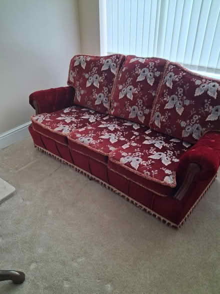 Photo of free Three piece suite in red (Birmingham) #1