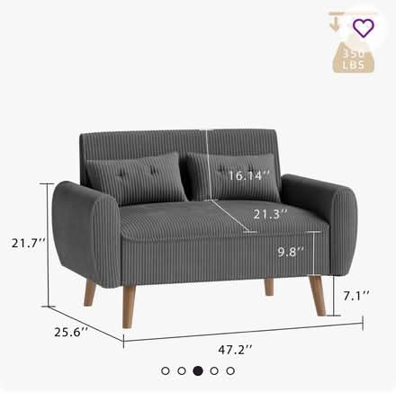 Photo of free Lightly Used Blue Gray Loveseat (South Boulder) #3