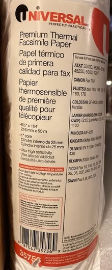 Photo of free Thermal fax paper roll (Charlottesville near chs) #1